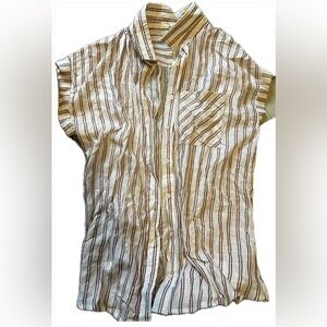 Maurice’s women’s red and white striped button up